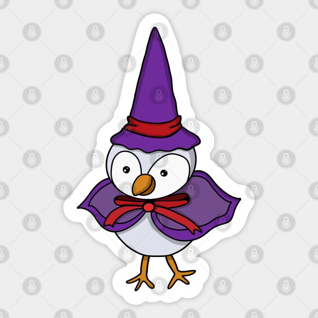 Adorable little bird wearing a wizard costume Sticker by DiegoCarvalho